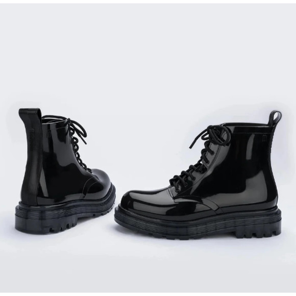 Melissa Unisex Adult Black Classic Jelly Coturno Combat Style Boots Size 5 NIB - Picture 2 of 12